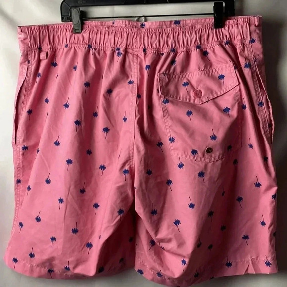ST JOHNS BAY MENS SIZE XL SWMI TRINKS PINK WITH BLUE PALM TREE DESIGN - Picture 6 of 14